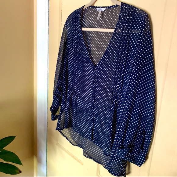PACSUN “Kirra” Sheer Polka Dot Blouse - Picture 1 of 5